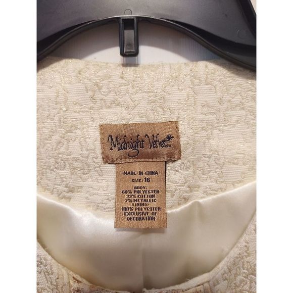 Midnight Velvet White Sparkly‎ Blazer Women's Size 16 - Picture 4 of 4